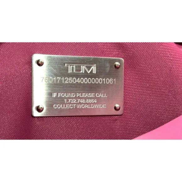 Tumi Womens Signature Maroon Burgundy Multi Compartment Laptop Briefcase Bag